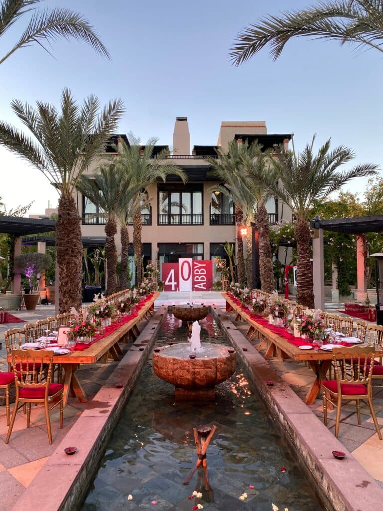 A Marrakech venue prepared for a private celebration